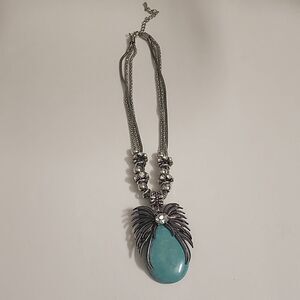 Silver and Blue Pendant Necklace